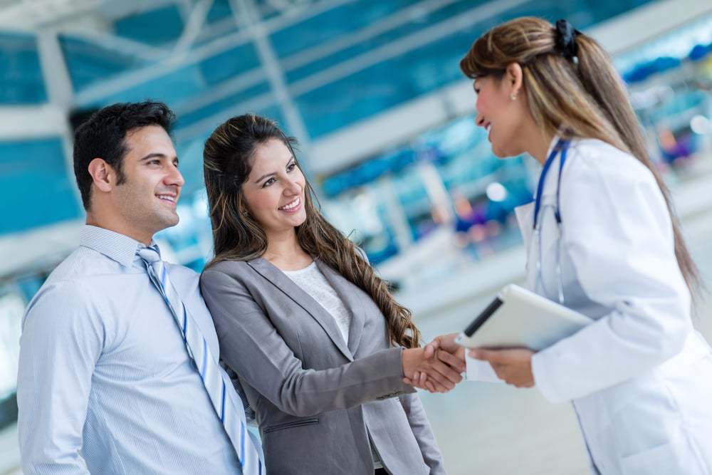 Doctor with patients